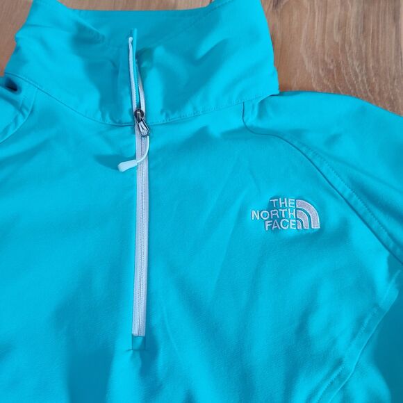 Women’s The North Face Teal Blue Green Apex 1/4 Zip Pullover Jacket Size Large - Picture 2 of 16